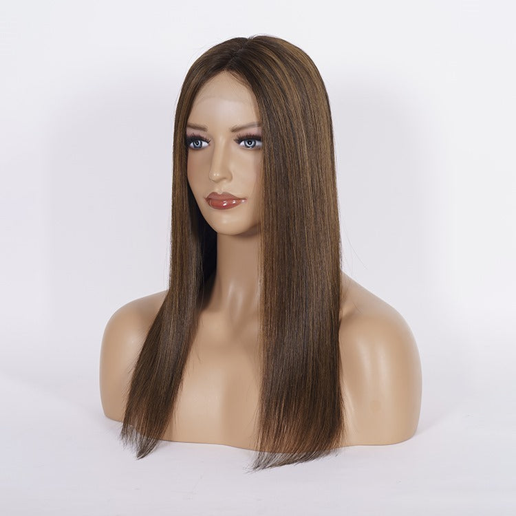 Ida / Essentials Collection / Silktopper Echthaar in Mittelbraun mit Highlights