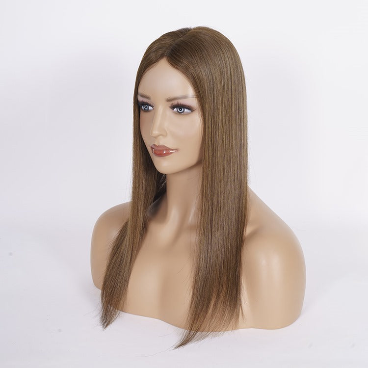 Katherina / Essentials Collection / Silktopper Echthaar in Hellbraun mit Highlights