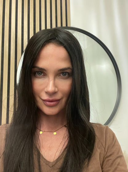 Xenia / Essentials Collection / Silktopper Echthaar in dunkelbraun / Europäisches Haar