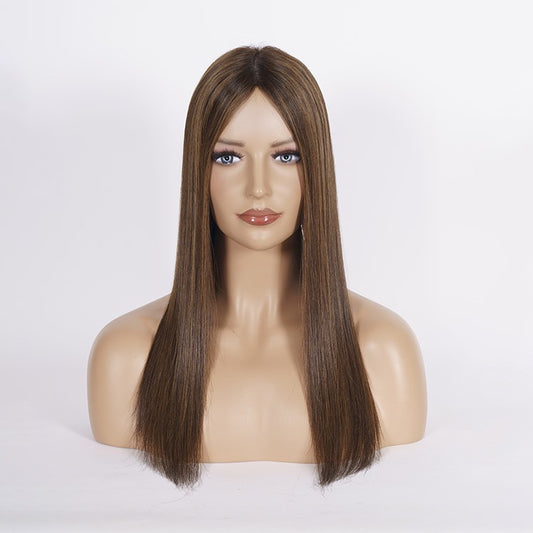 Ida / Essentials Collection / Silktopper Echthaar in Mittelbraun mit Highlights