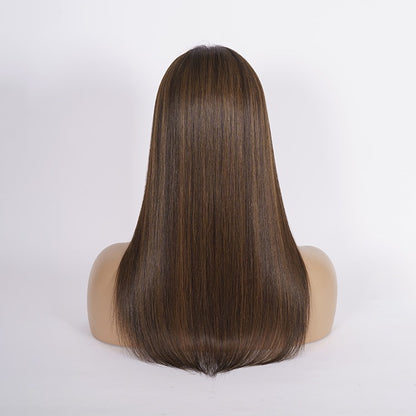 Ida / Essentials Collection / Silktopper Echthaar in Mittelbraun mit Highlights
