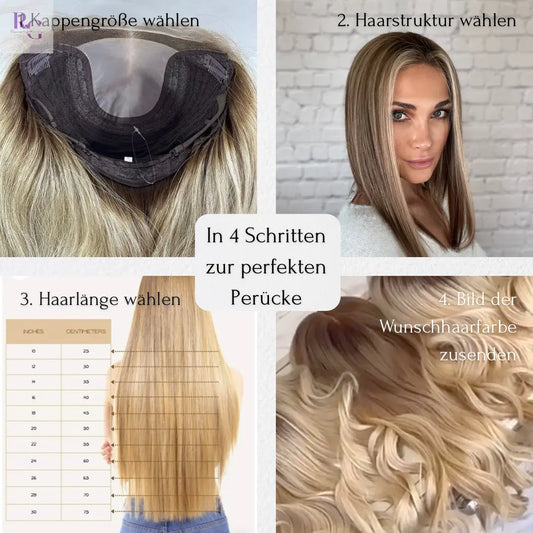 Maßgeschneiderte Echthaarperücke Europäisches Premium Haar / Luxury Collection / Jewish Wig Rapunzel of Germany