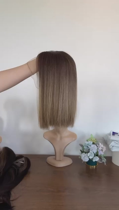 Maßgeschneiderte Silk Lace Echthaarperücke / Luxury Collection / Europäisches Premiumhaar